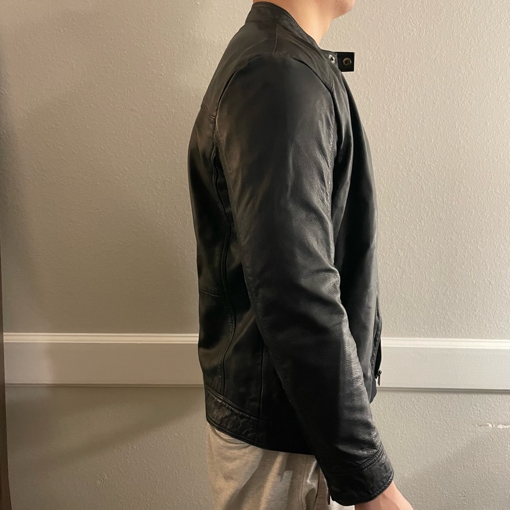 Selected Homme Leather Jacket - Picture 3 of 5